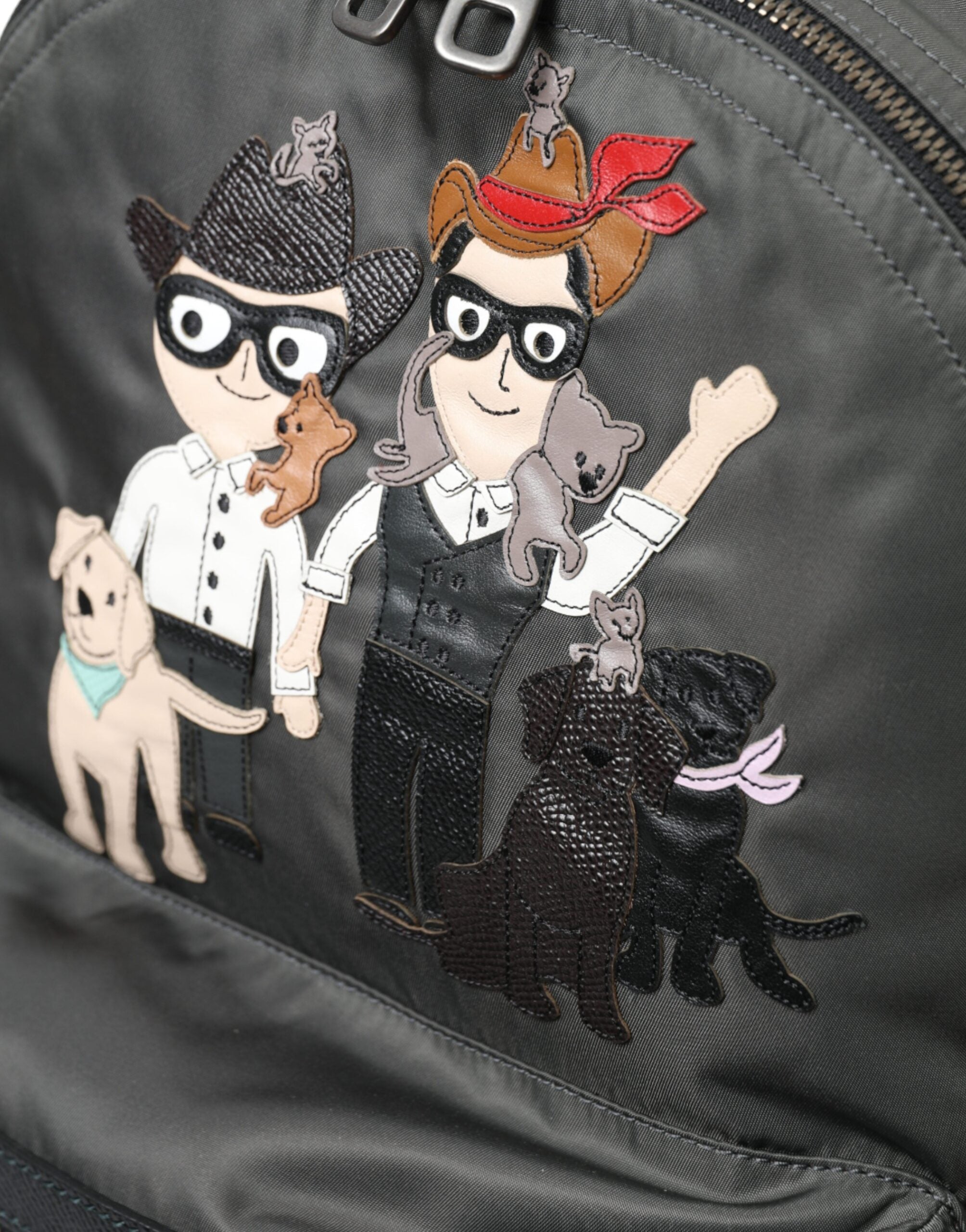 Dolce & Gabbana Koyu Gri Naylon #DGFamily Patch Erkek Sırt Çantası